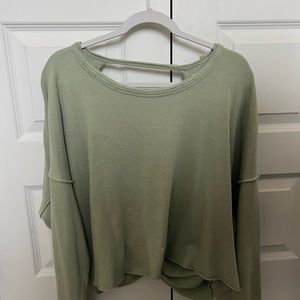 Green Aerie Open Back Pullover